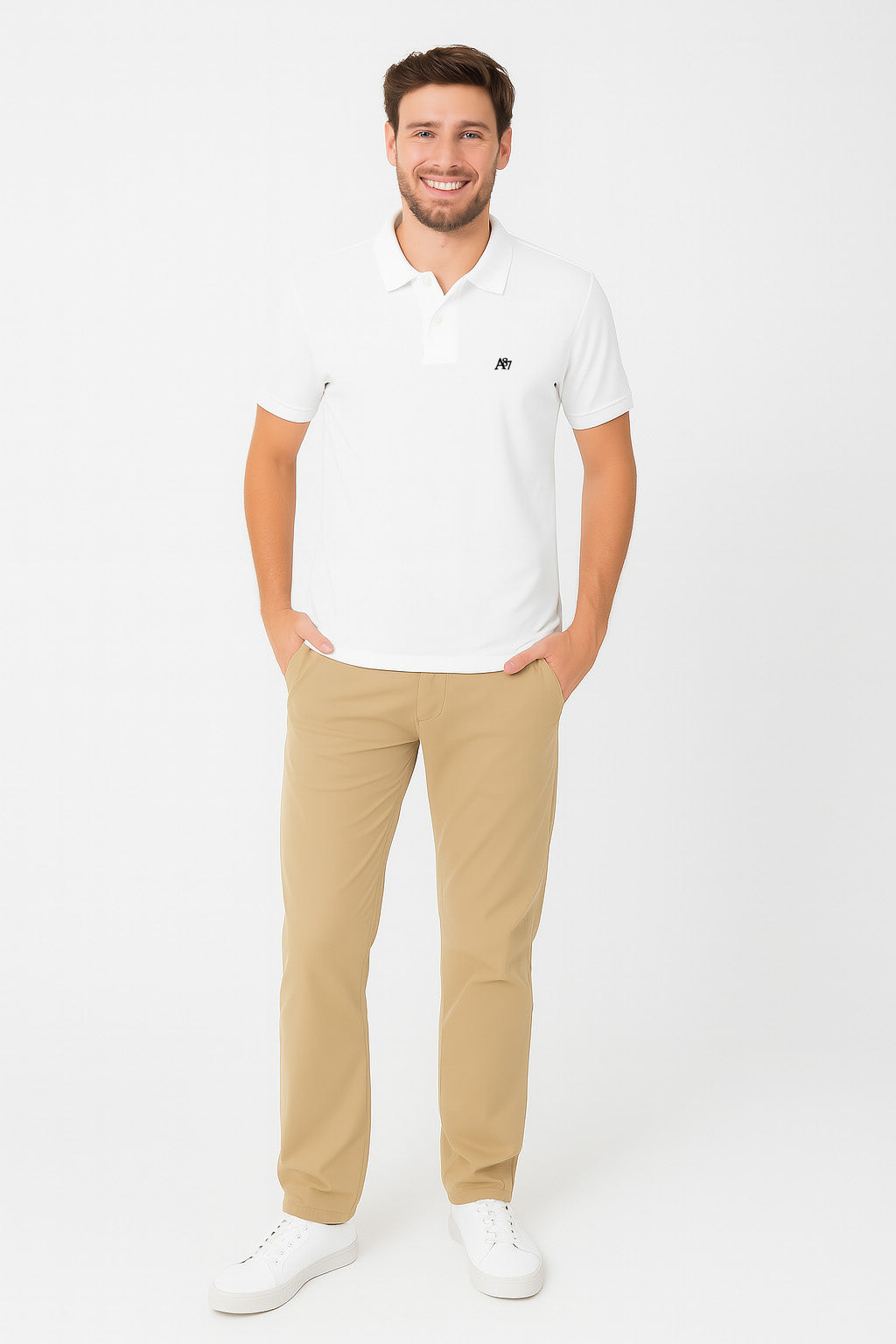 Polo Para Hombre Aero Guys Ss Solid Polo Birch 7907 Beige