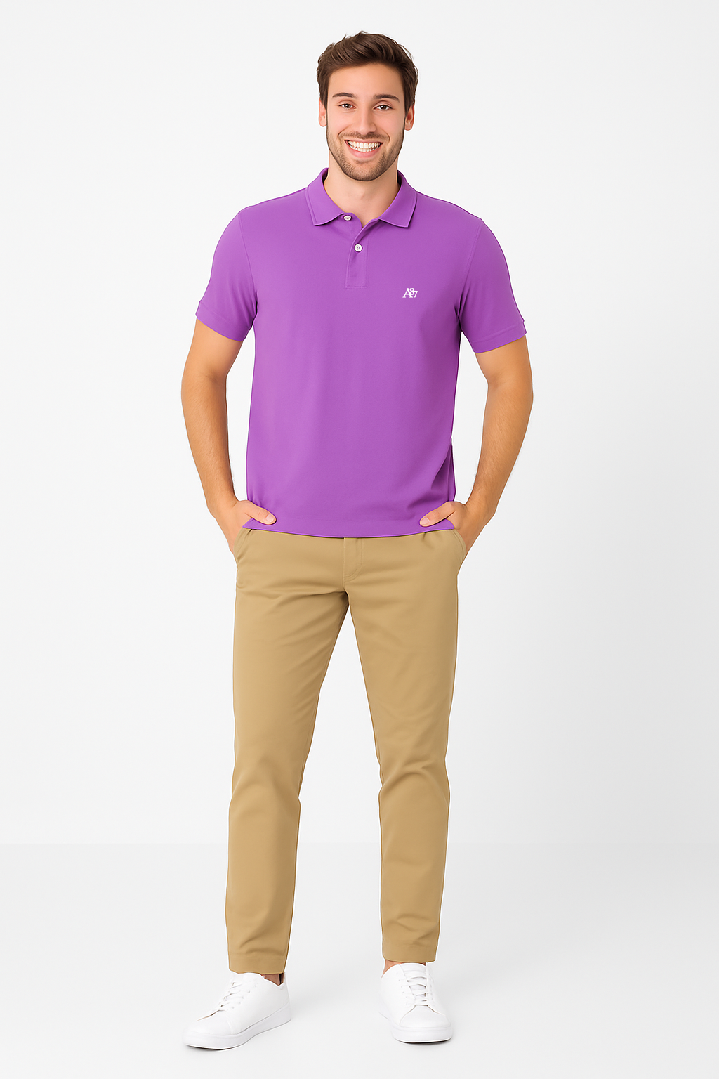 Camiseta Polo Para Hombre Parachute Aero Guys Ss Solid Polo Purple