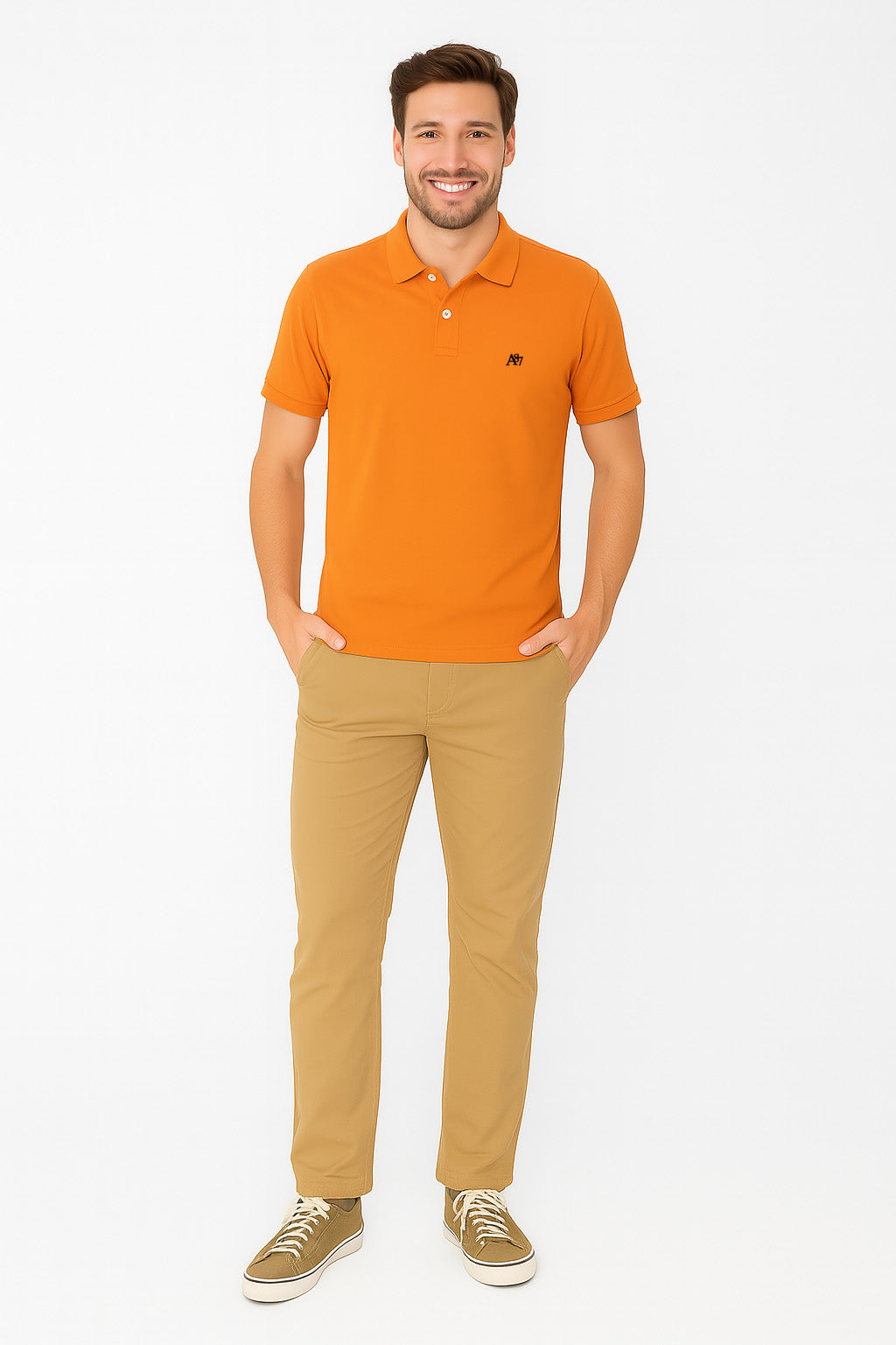 Camiseta Polo Para Hombre Ss Solid Polo Apricot Buff