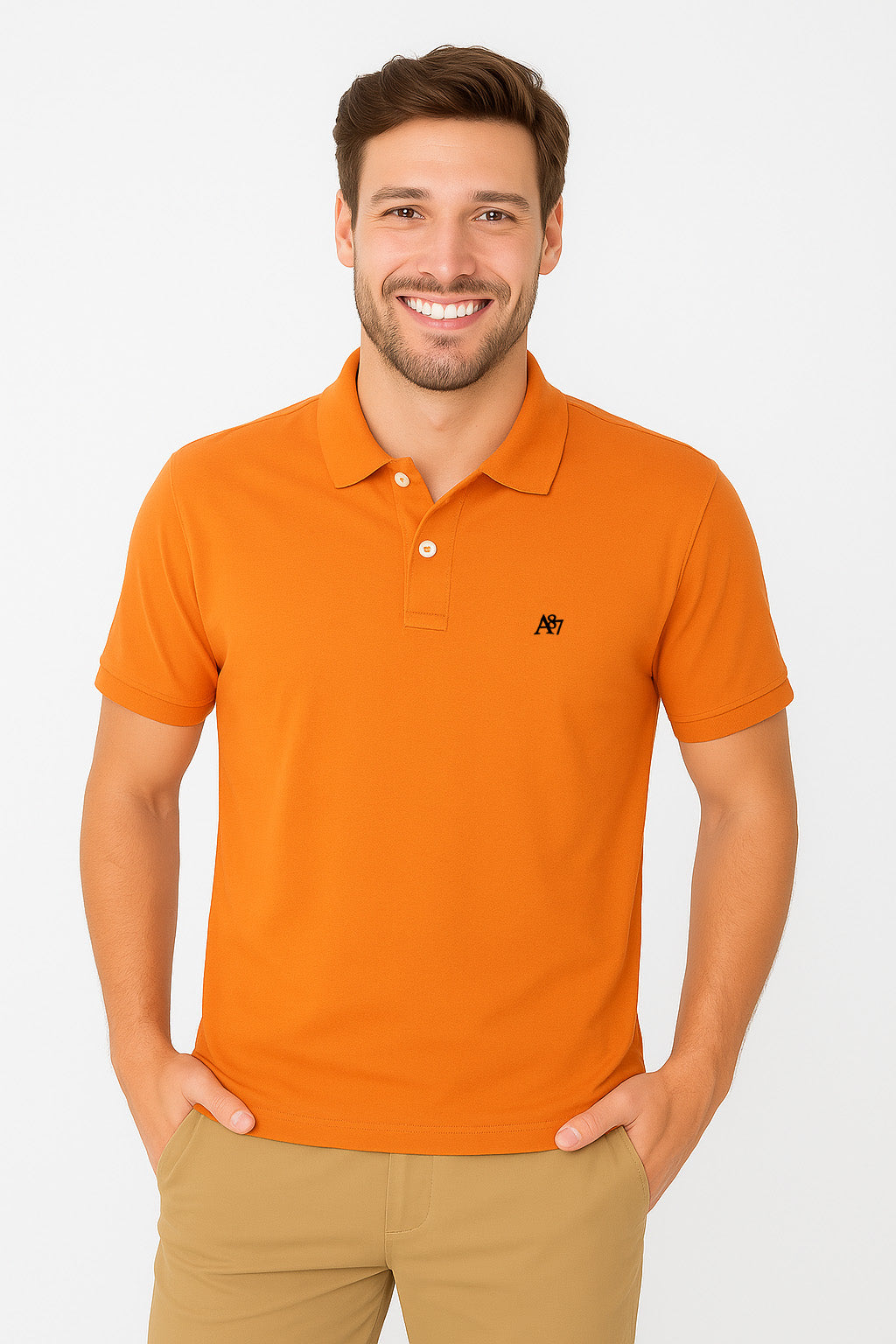Camiseta Polo Para Hombre Ss Solid Polo Apricot Buff