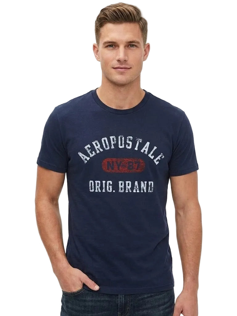 Camiseta Para Hombre Aero Level 1 Graphic Tees Cadet Navy 7465