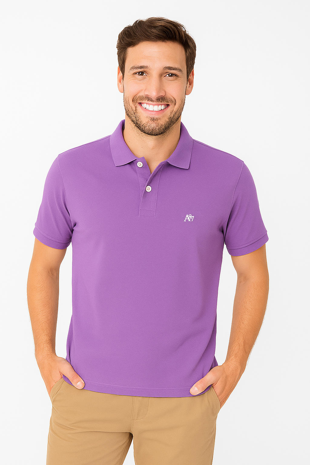 Camiseta Polo Para Hombre Parachute Aero Guys Ss Solid Polo Purple
