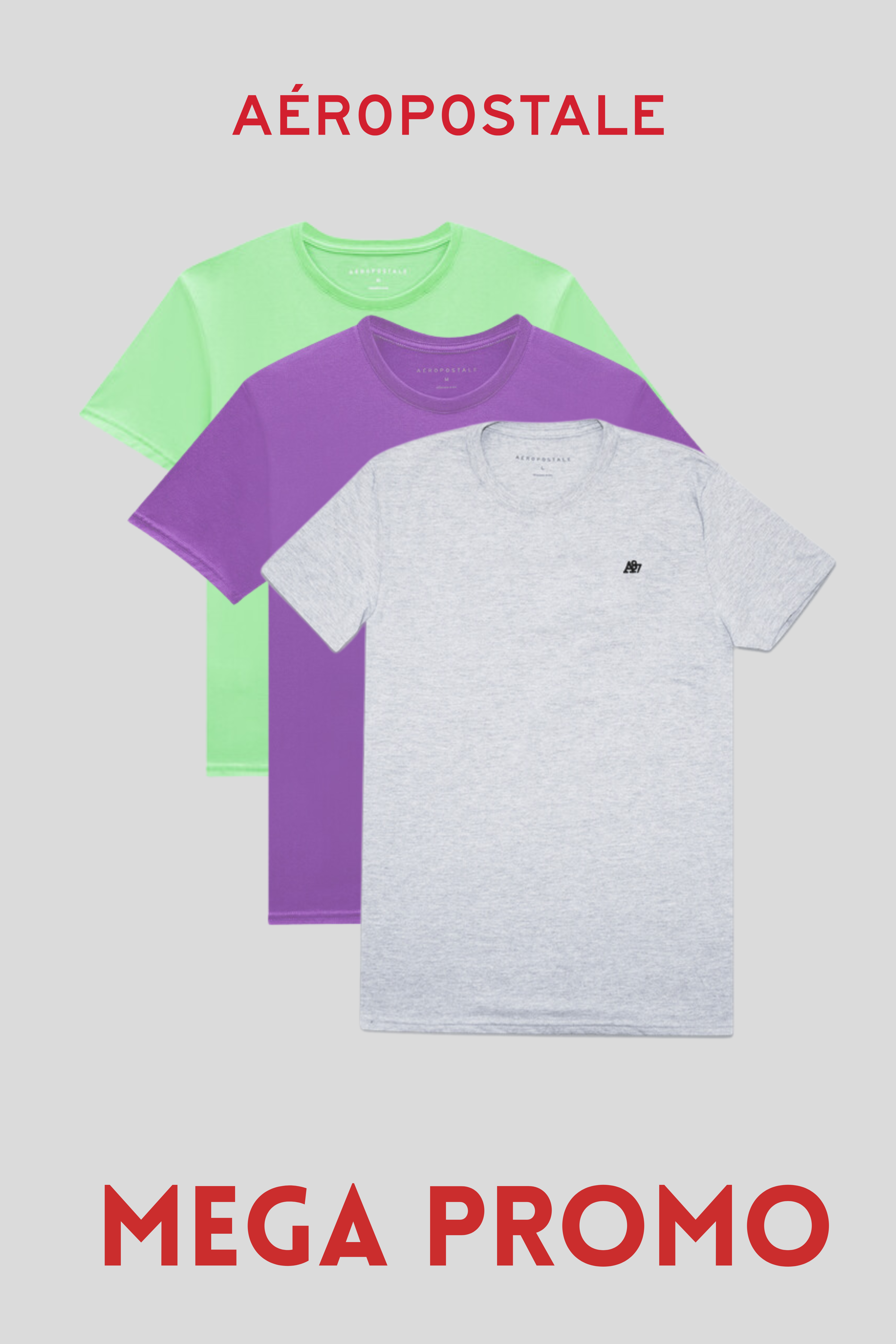 Pack Camisetas Basicas Para Hombre Aero 06