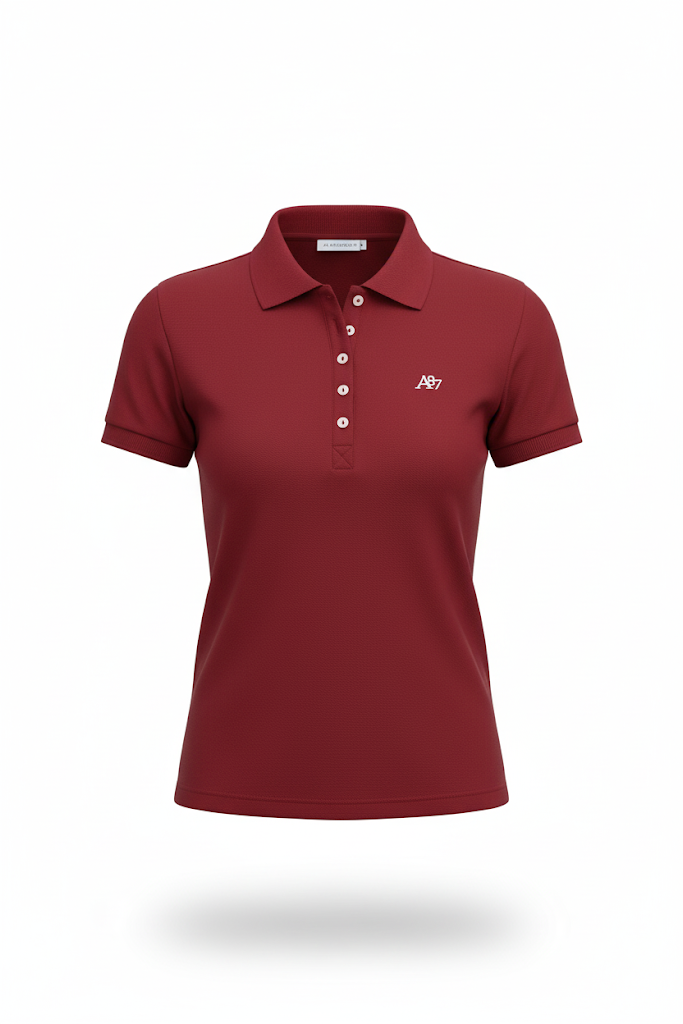 Polo Vinotinto Para Mujer Aero Solid Polo Earth Red  4164