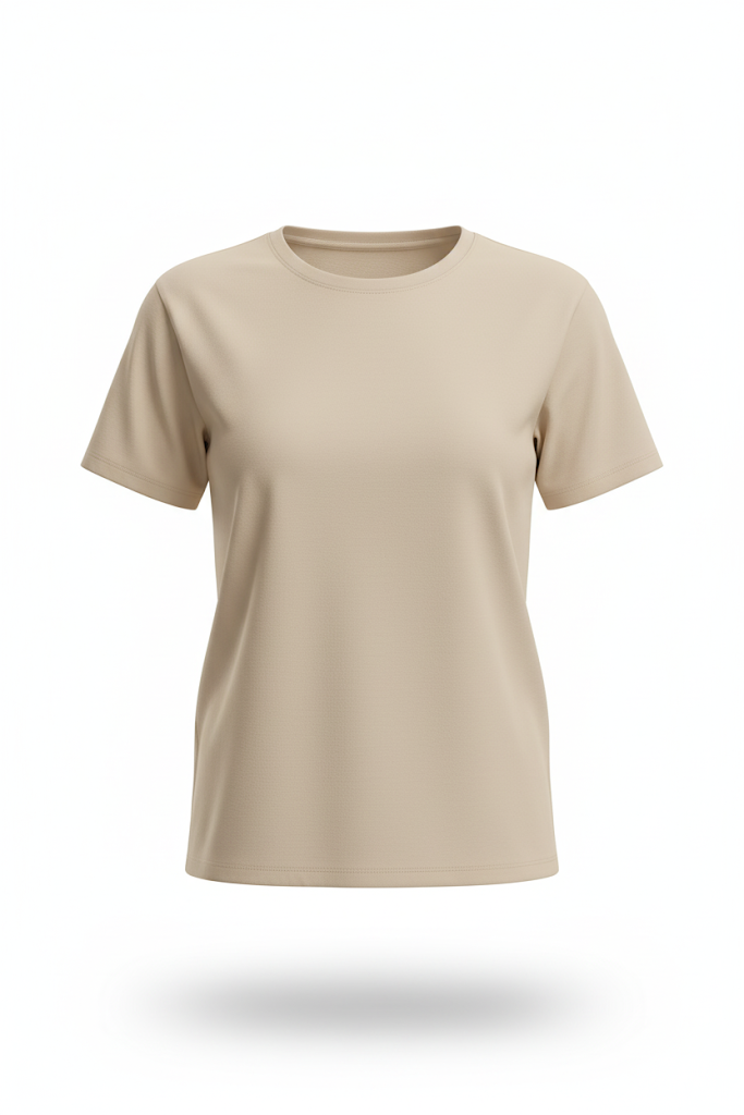 Camiseta Basica Beige Para Mujer Aero Girls Fashion Ss Egret 4558