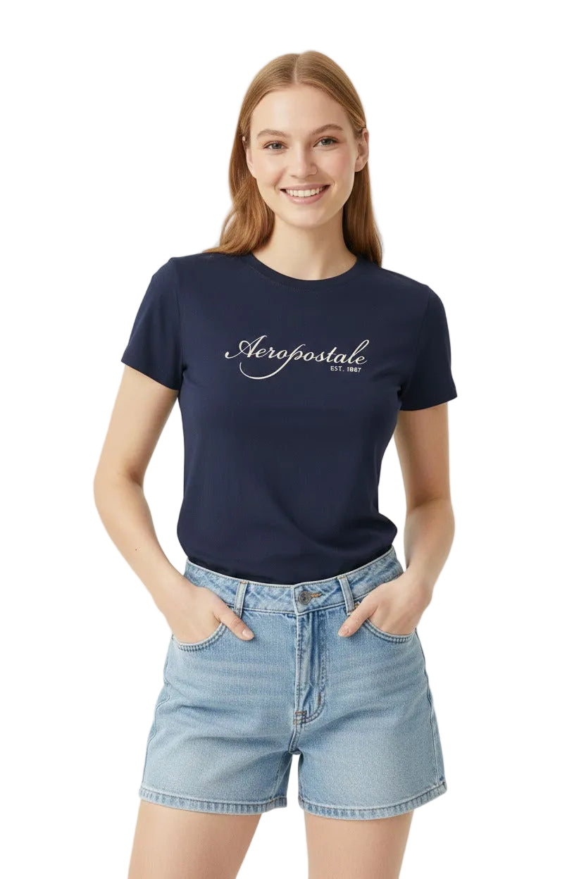 Camiseta Para Mujer Aero Graphic Level 1 Cadet Navy 7138