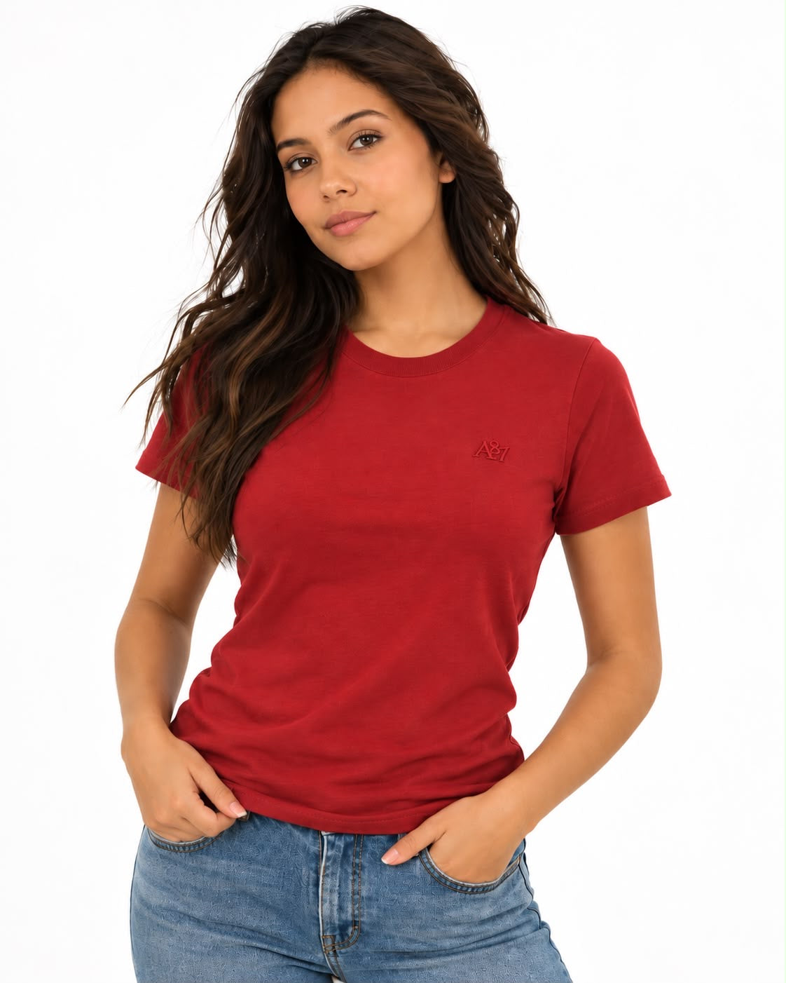 AERO GIRLS SOLID SS TRUE RED