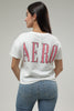 Camiseta Para Mujer Pink Print On The Back Aero Girls Fashion Graphics Cream