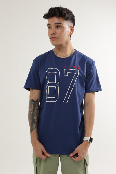 Camiseta Para Hombre Big 87 Aero Level 2 Graphic Tees Varsity Blue