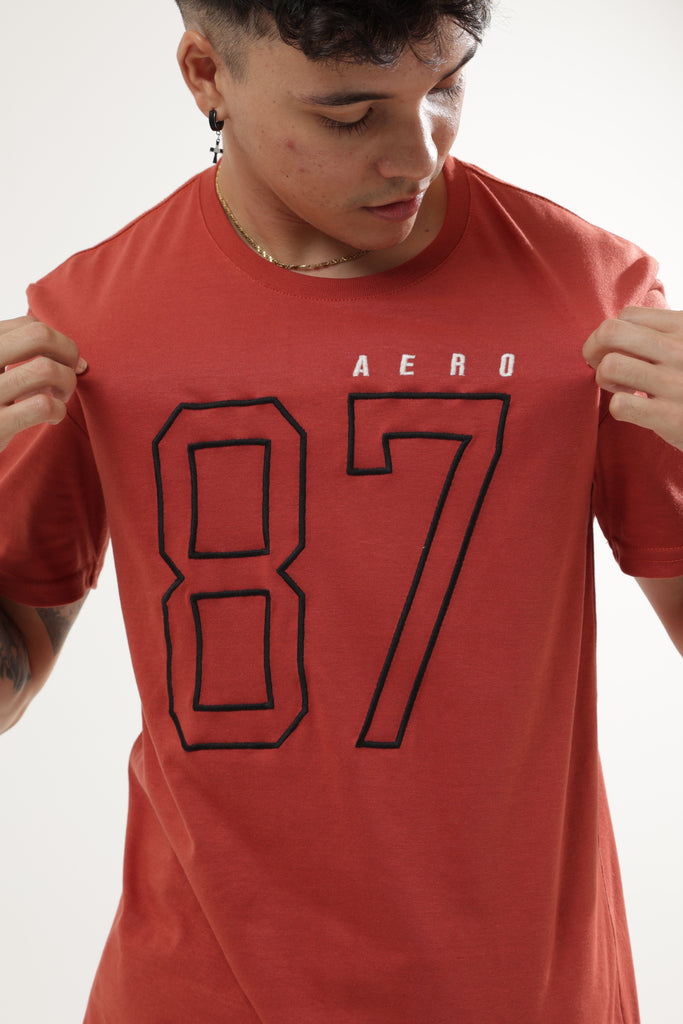 Camiseta Para Hombre Big 87 Aero Level 2 Graphic Tees Burnt Brick