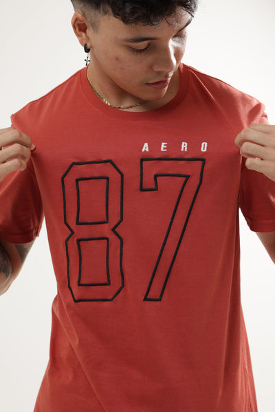 Camiseta Para Hombre Big 87 Aero Level 2 Graphic Tees Burnt Brick