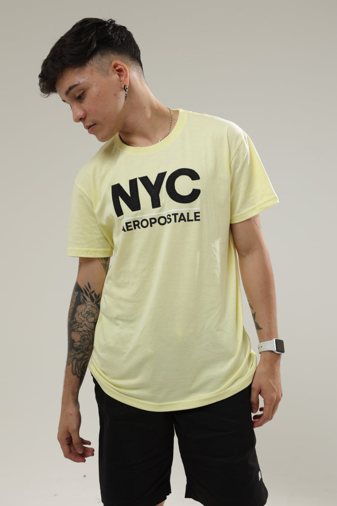 Camiseta Para Hombre Nyc Letters Aero Level 2 Tees Illuminating