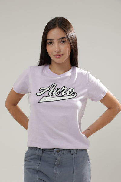 Camiseta Para Mujer Black Border Aero Graphic Level 2 Pastel Lilac