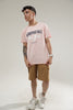 Camiseta Para Hombre Cursive New York Aero Level 1 Graphic Tees Silver Pink