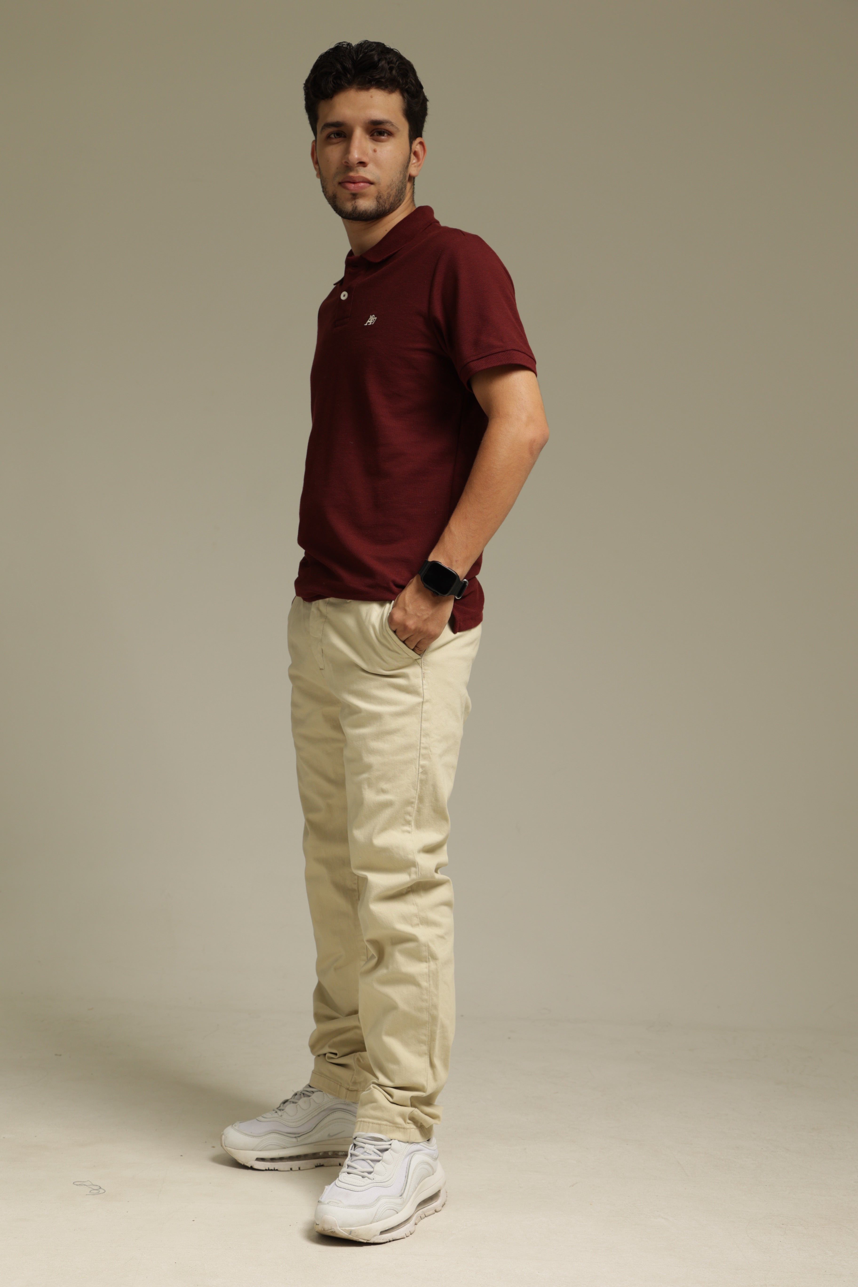 Polo Para Hombre Aero Guys Ss Solid Polo Earth Red White Logo