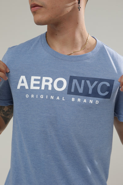 Camiseta Para Hombre Nyc Brand Aero Level 2 Graphic Tees Blue Lolite