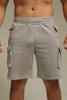 Bermuda Para Hombre Aero Guys Fleece Shorts Minimal Gray Cargo Pockets