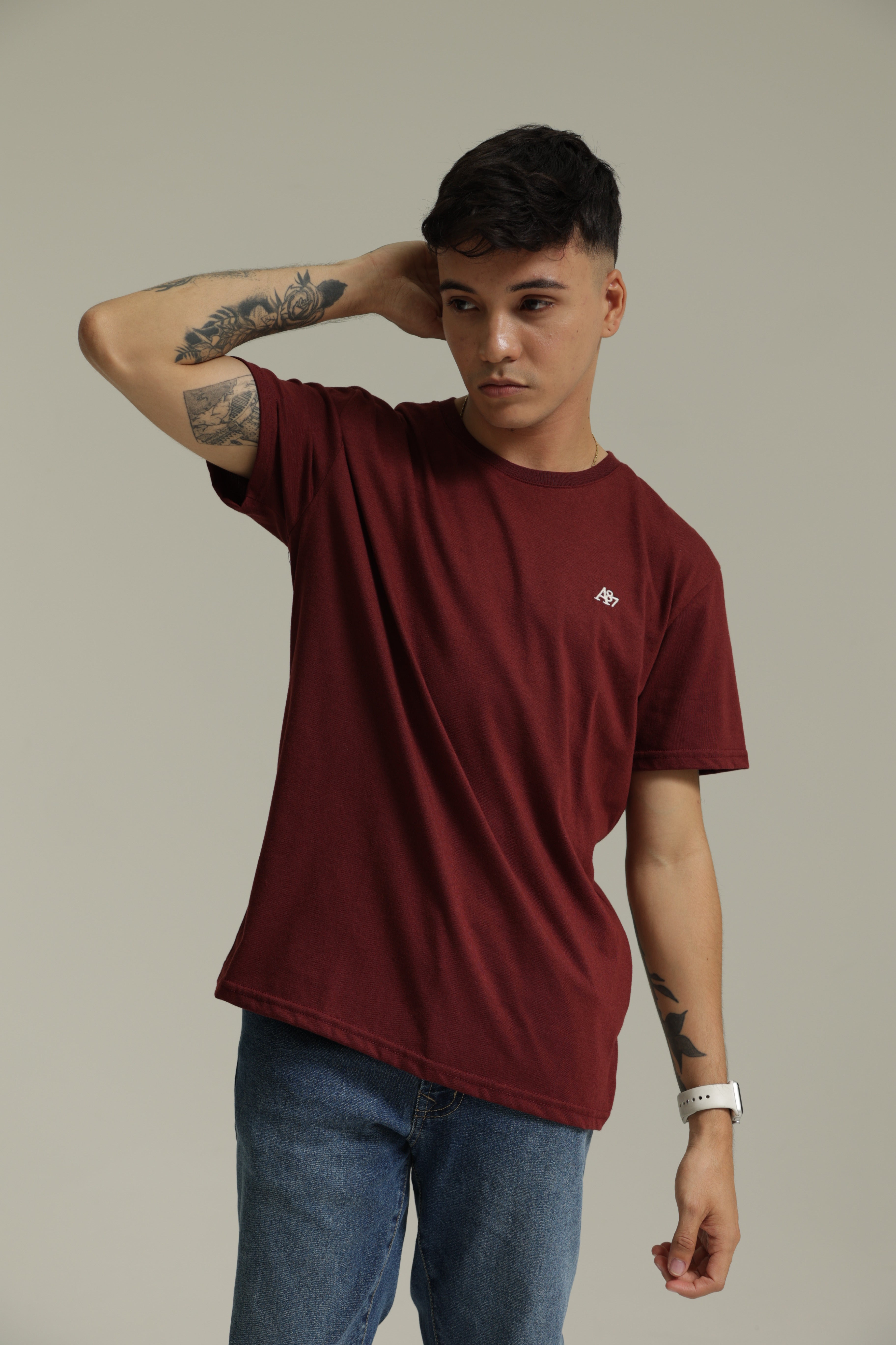 Camiseta Basica Para Hombre Aero Guys Ss Tees Earth Red A87
