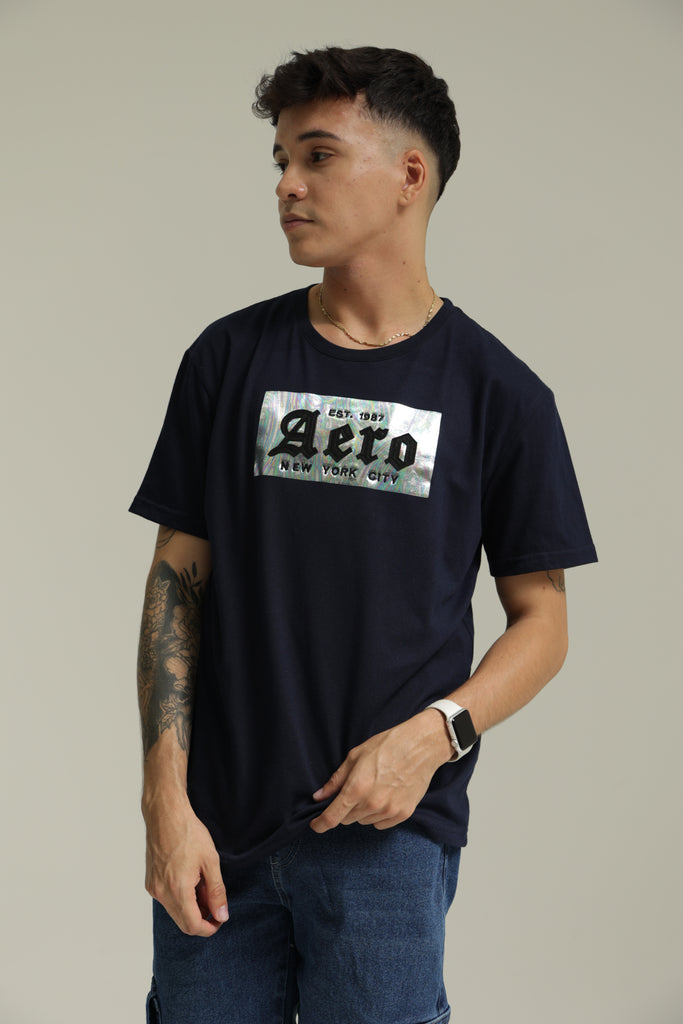 Camiseta Para Hombre Aero Level 2 Graphic Tees Cadet Litmus