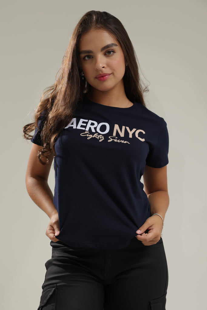 Camiseta Para Mujer Aero Graphic Level 2 Ocean Deep NYC Pink