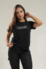 Camiseta Para Mujer Aero Graphic Level 2 Dark Black Silver Cursive Letters