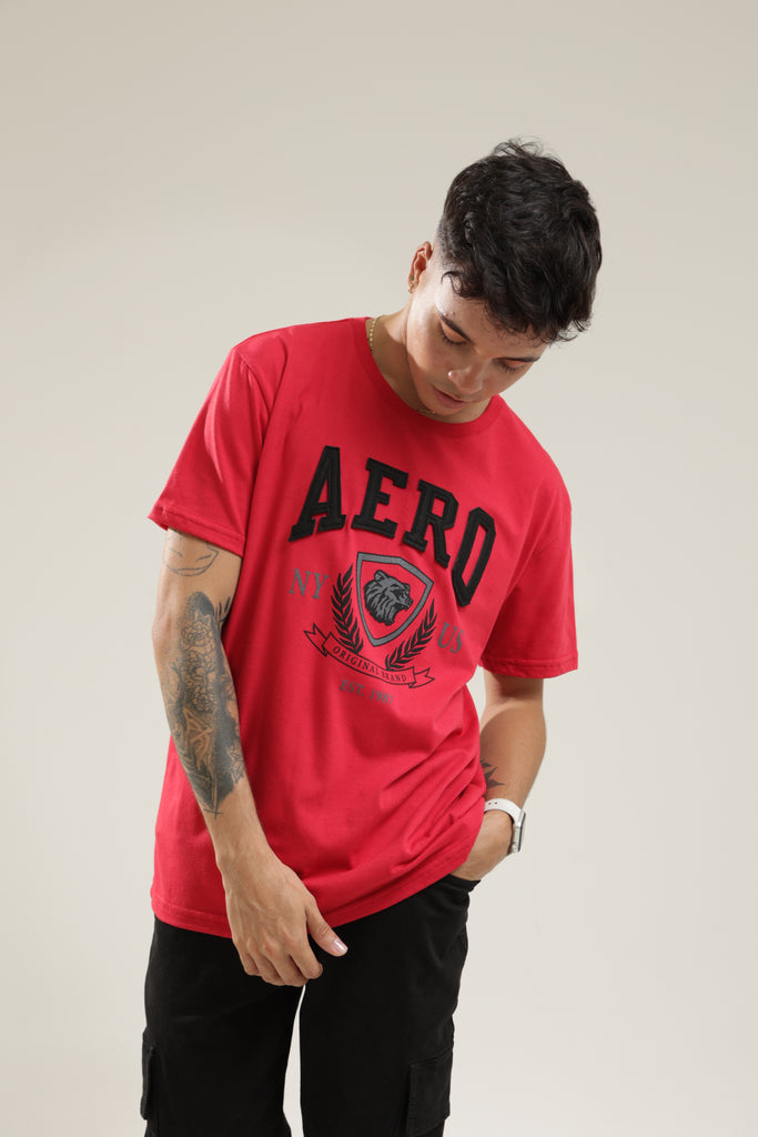 Camiseta Para Hombre Aero Level 2 Graphic Tees Really Red Aero With Relief