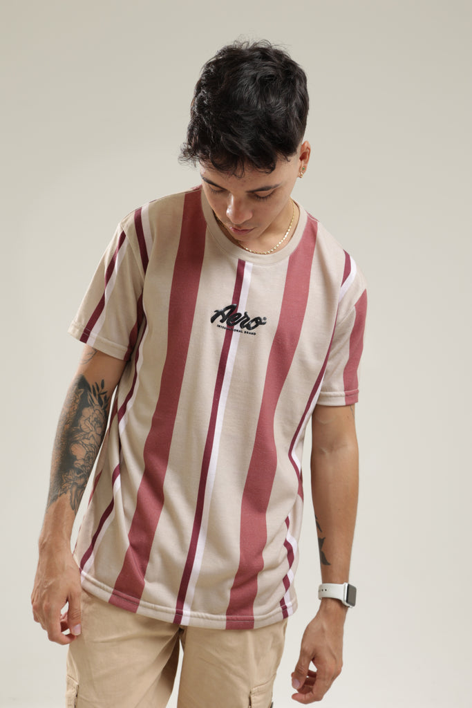 Camiseta Para Hombre Aero Guys Fashion Graphics Rose Spritz Red Stripes