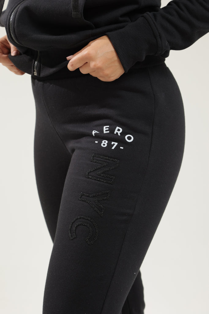 Sudadera Para Mujer Aero Girls Knit Pants Other Dark Black Letters With Frost