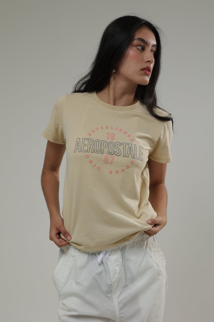 Camiseta Para Mujer Established Aero Graphic Level 1 Tan
