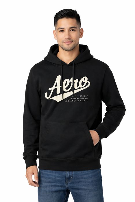 AERO GUYS POPOVER HOODIES DARK BLACK