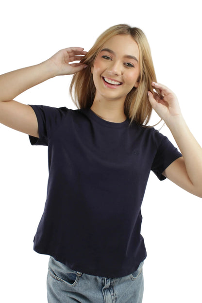 AERO GIRLS SOLID SS CADET NAVY