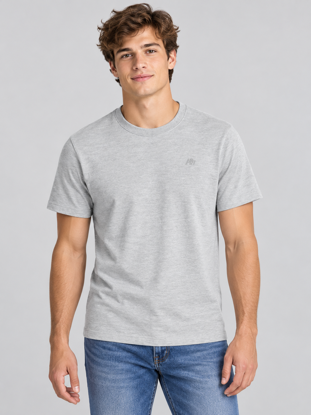 Camiseta Básica Hombre Gris Claro Aero Guys Ss Tees Light Heather Grey 4240