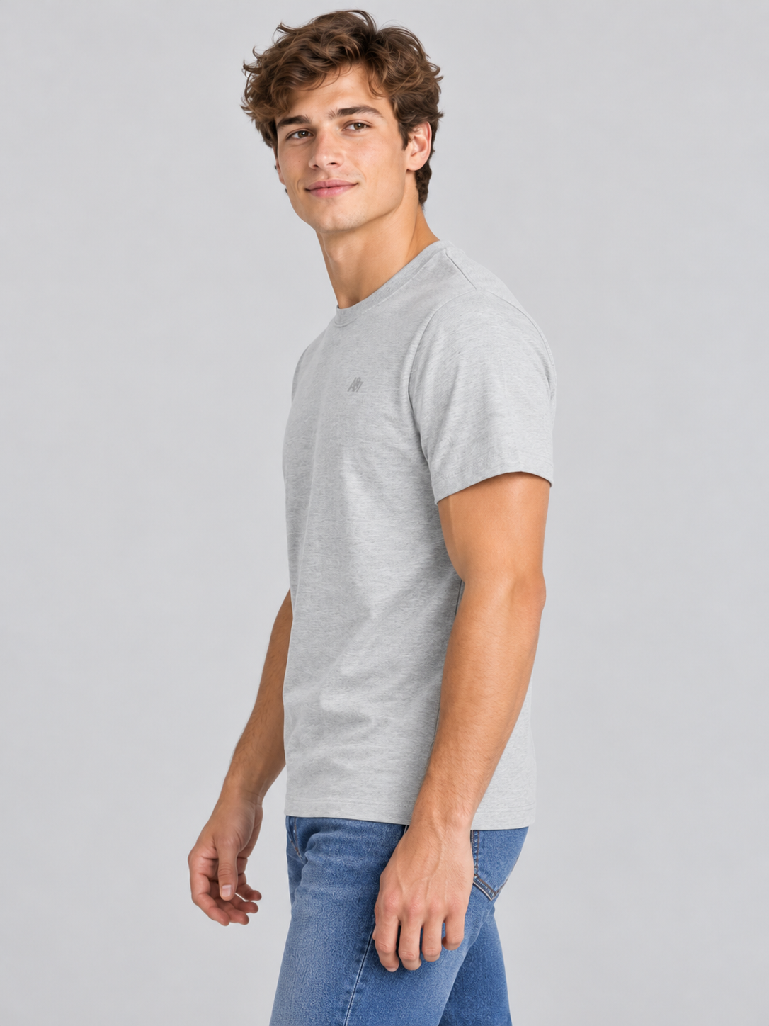Camiseta Básica Hombre Gris Claro Aero Guys Ss Tees Light Heather Grey 4240