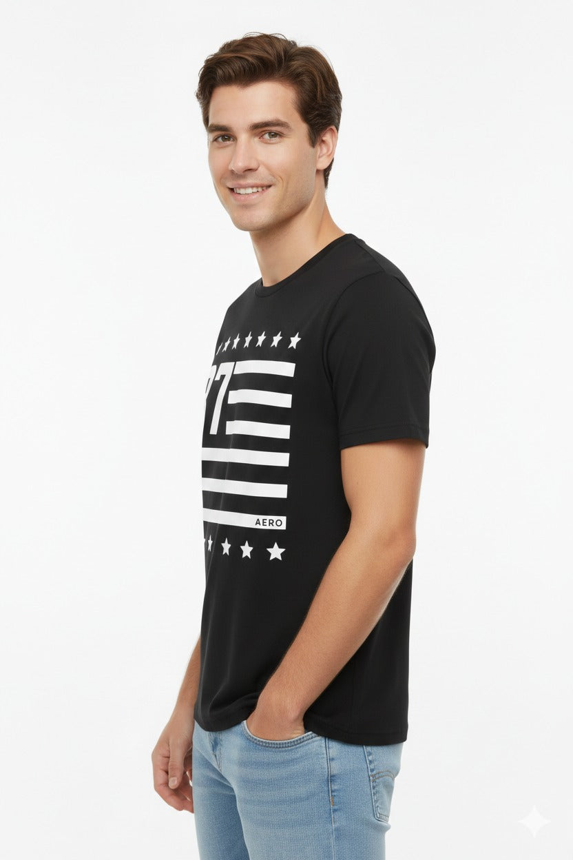 Camiseta Para Hombre Aero  Level 1 Graphic Tees Dark Black 7473