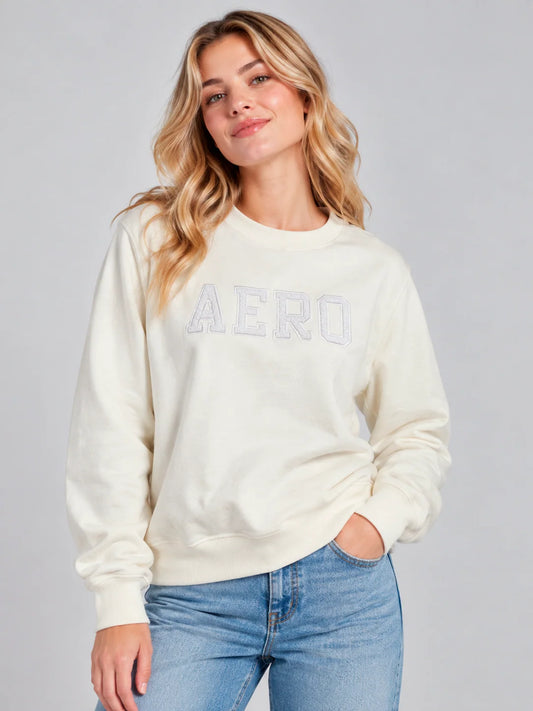AERO GIRLS FLEECE CREW BIRCH