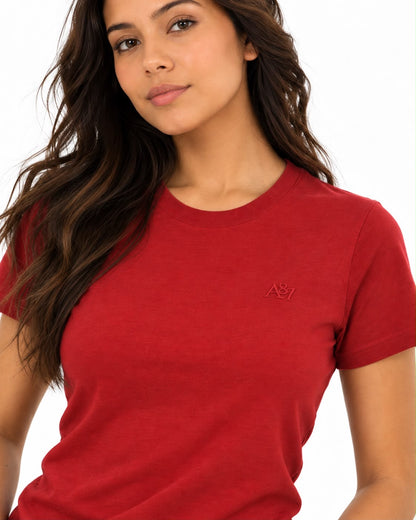 AERO GIRLS SOLID SS TRUE RED
