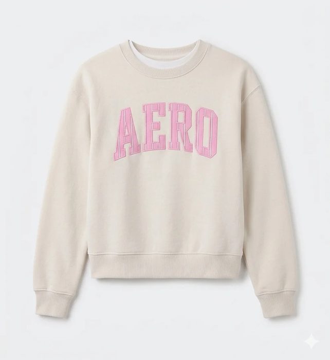 AERO GIRLS FLEECE CREW BIRCH