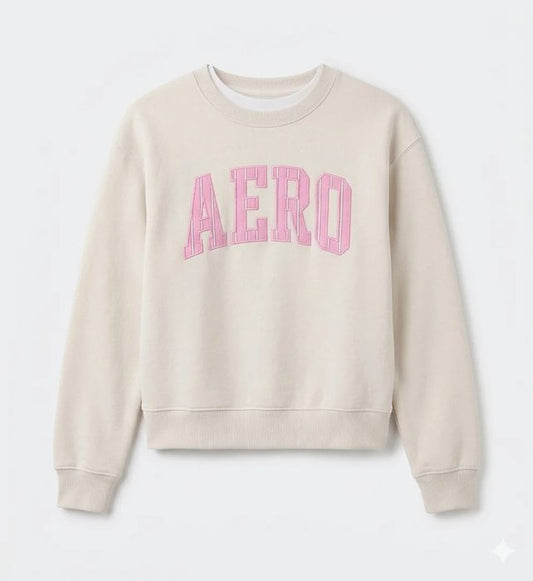 AERO GIRLS FLEECE CREW BIRCH