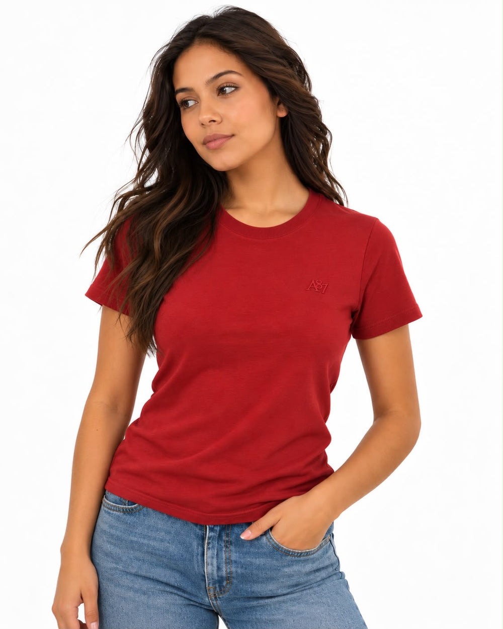 AERO GIRLS SOLID SS TRUE RED