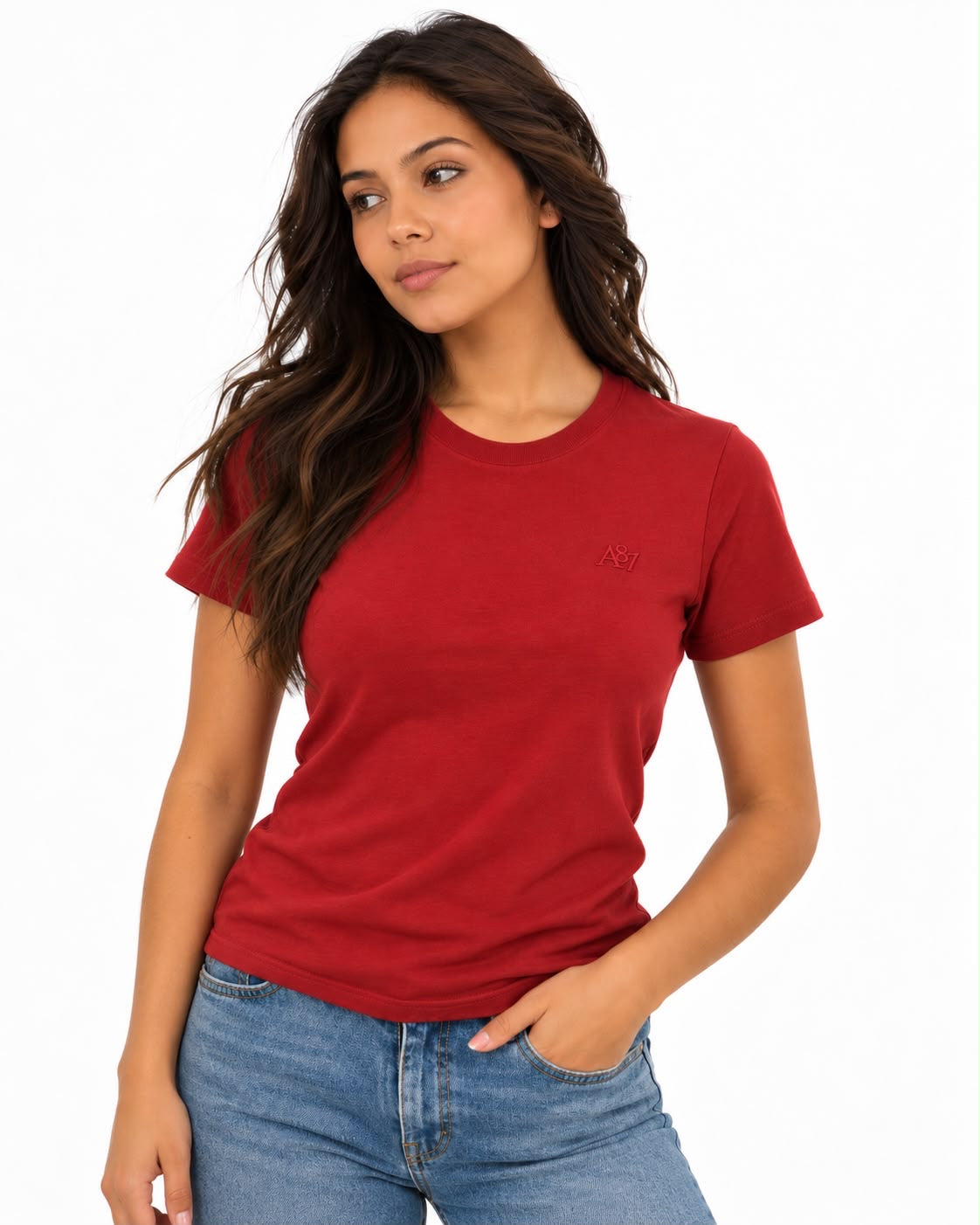 AERO GIRLS SOLID SS TRUE RED
