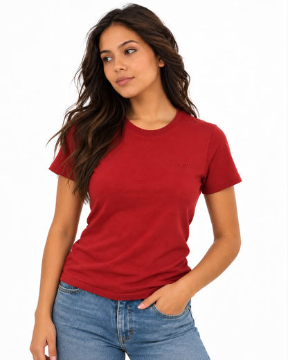 AERO GIRLS SOLID SS TRUE RED