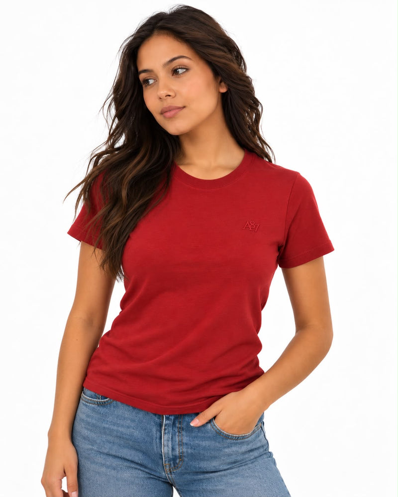 AERO GIRLS SOLID SS TRUE RED