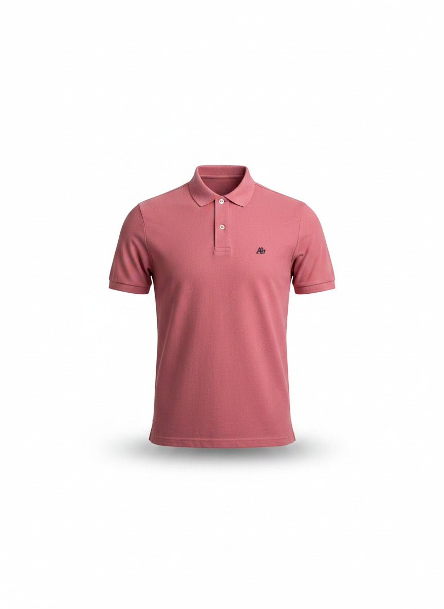 AERO GUYS SS SOLID POLO PINK FLAMBE