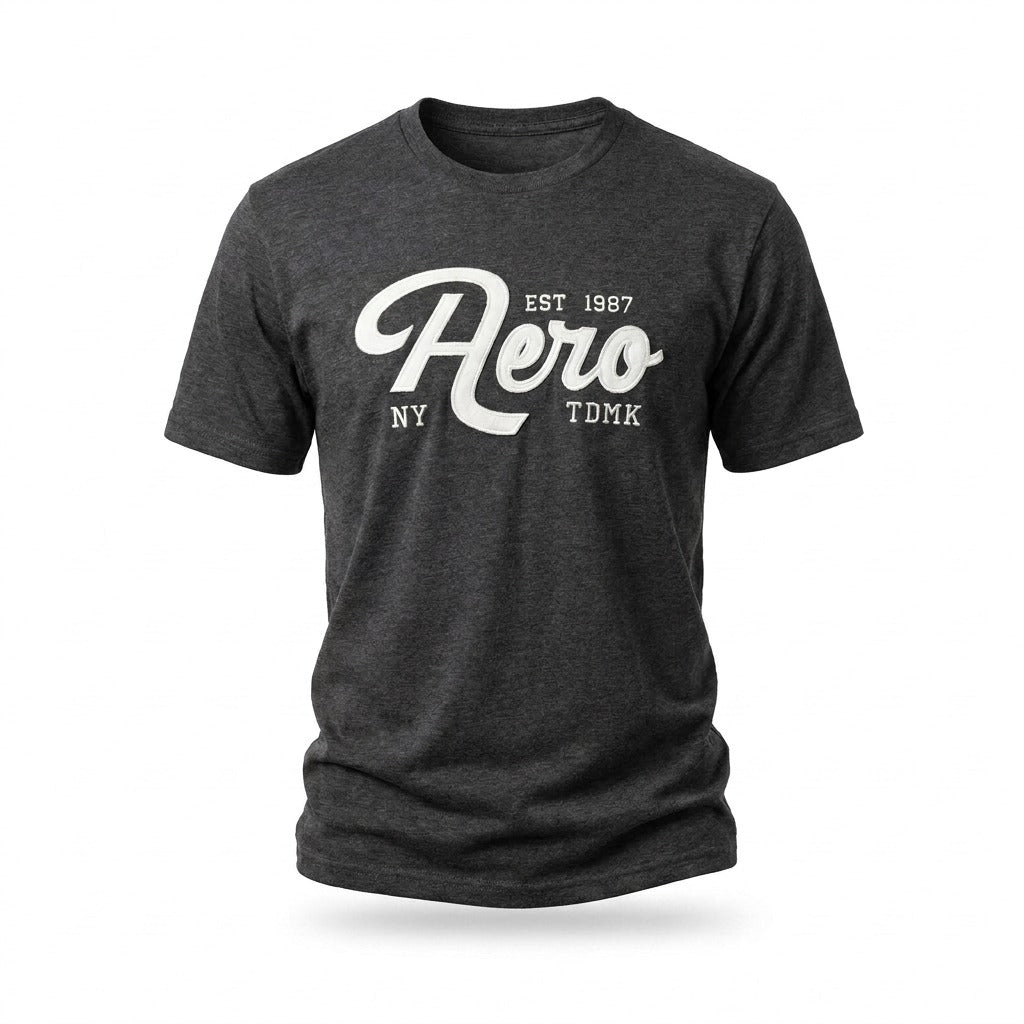 AERO LEVEL 2 GRAPHIC TEES CHARCOAL HEATHER GREY