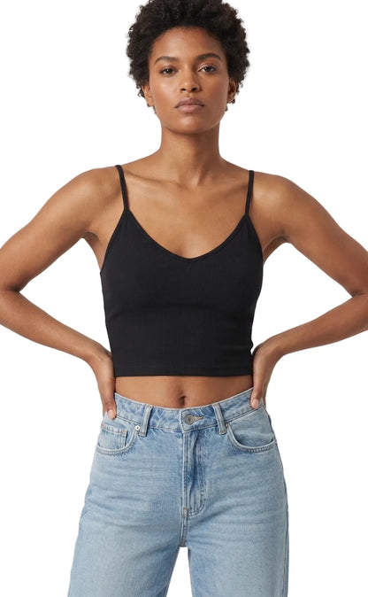 Top Para Mujer Aero Fashion Bare Solid Dark Black 9817