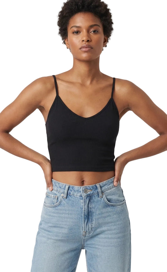 Top Para Mujer Aero Fashion Bare Solid Dark Black 9817
