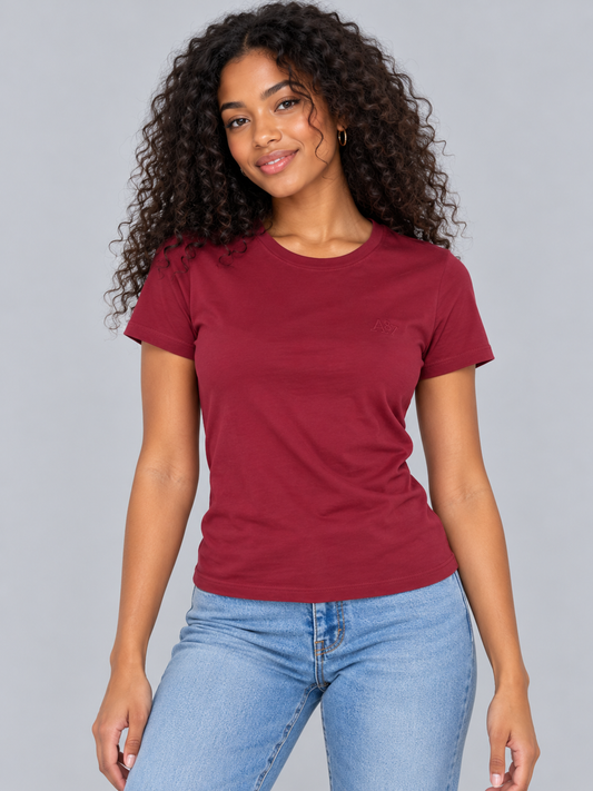 Camiseta Básica de Mujer Aero Girls Solid Ss Red Poppy  4204