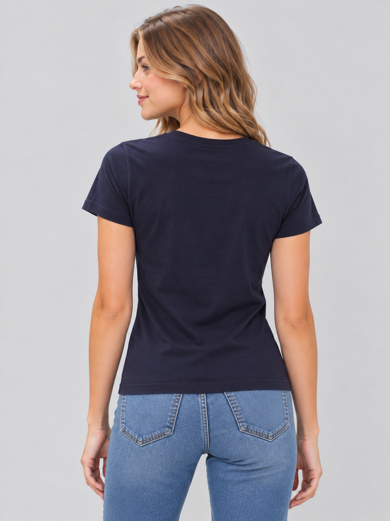 Camiseta Básica Para Mujer Aero Girls Solid SS Cadet Navy