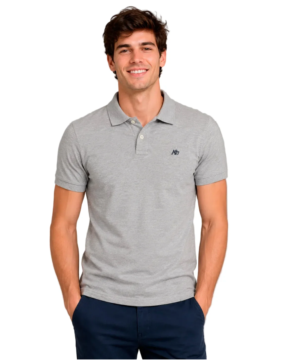 AERO GUYS SS SOLID POLO LIGHT HEATHER GREY