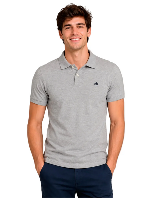 AERO GUYS SS SOLID POLO LIGHT HEATHER GREY